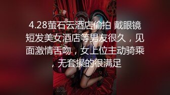 4.28萤石云酒店偷拍 戴眼镜短发美女酒店等男友很久，见面激情舌吻，女上位主动骑乘，无套操的很满足