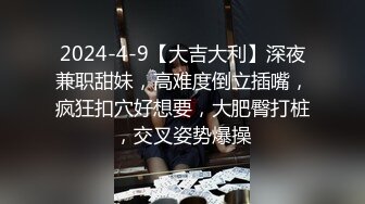 2024-4-9【大吉大利】深夜兼职甜妹，高难度倒立插嘴，疯狂扣穴好想要，大肥臀打桩，交叉姿势爆操