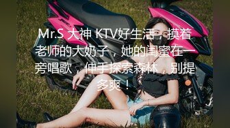 Mr.S 大神 KTV好生活，摸着老师的大奶子，她的闺蜜在一旁唱歌，伸手探索森林，别提多爽！